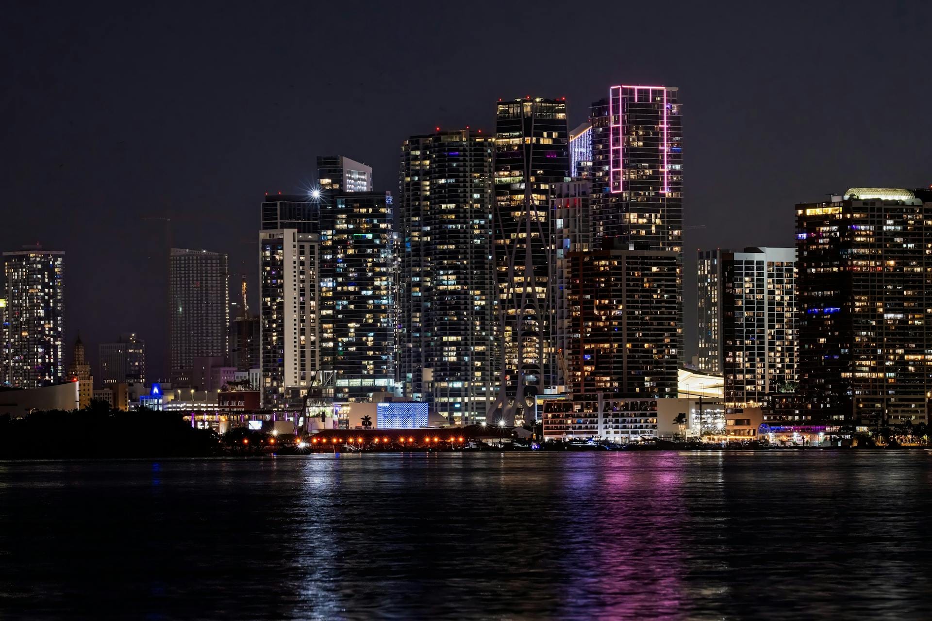 Miami skyline at night - U.S. market destination for Caribbean Corridor nearshoring - Esco Global Strategies